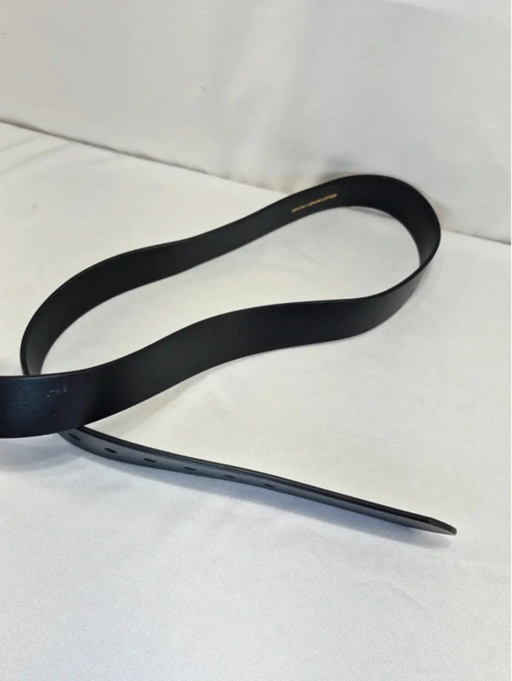 Men's 100% Italian Made Leather Black Belt Brushed Silver 1.5